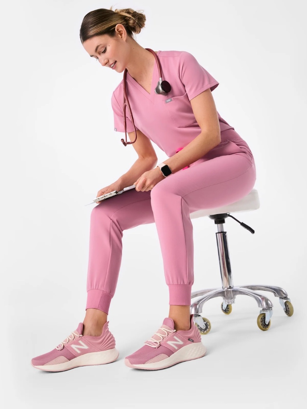 Figs Scrub Set Chalk Pink
